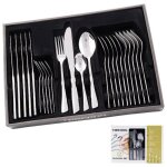 24 pi�ces ensemble de couverts de table m�nag�re en acier inoxydable pour 6 personnes set de couverts ...
