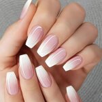 24 pièces faux ongles moyen cercueil dégradé french ongles à presser ballerine rose acrylique xd1662 24 pièces faux ongles moyen cercueil dégradé french ongles à presser ballerine rose acrylique xd1662
