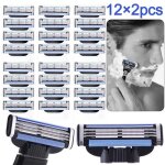 24 pièces lame en acier inoxydable tranchante 3 couches rasoir de sécurité pour gillette mach 3 lames ... 24 pièces lame en acier inoxydable tranchante 3 couches rasoir de sécurité pour gillette mach 3 lames ...