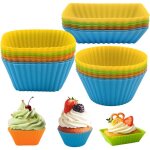 24 pièces moule silicone?moule a muffin silicone?carré rond rectangulaire??4 couleurs facile à démouler ... 24 pièces moule silicone?moule a muffin silicone?carré rond rectangulaire??4 couleurs facile à démouler ...