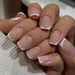 24 pices ongles  coller manucure faux ongles court carrs franais rose nude ongles nails autocollants ...