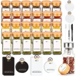 24 pièce pot à epices verre couvercle en bambou 120ml boite epices cuisine rangement Épices 24 pièce pot à epices verre couvercle en bambou 120ml boite epices cuisine rangement Épices