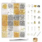 2416 pcs kit bijoux création argent or fermoir bracelet accessoire réparation pour diy boucles doreilles ... 2416 pcs kit bijoux création argent or fermoir bracelet accessoire réparation pour diy boucles doreilles ...