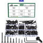 245 vis m3 / m4 autotaraudeuses - tête plate / fraisée / 6 pans - pour meubles / terrasse / réparation ... 245 vis m3 / m4 autotaraudeuses - tête plate / fraisée / 6 pans - pour meubles / terrasse / réparation ...