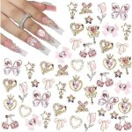 24pcs charms � ongles alliagenail artcharms en strassc?ur 3d�toileboucle avec strass bijoux brillantsd�coratio ...
