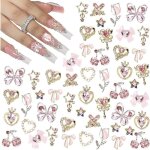 24pcs charms  ongles alliagenail artcharms en strassc?ur 3dtoileboucle avec strass bijoux brillantsdcoratio ...