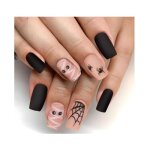 24pcs faux ongle carr halloween press on nails manucure couverture complte avec colle dcoration pour ...