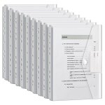 24pcs pochette document a4 pochettes classeur extensibles avec 11 trous transparente et impermable
