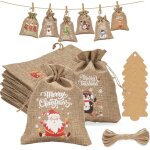 24pcs sac calendrier de lavensachets en jute pour calendrier de lavent  remplir10x15cm pochettes jute ...