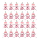 24x bote a dragees mini biberon 4x9cm strass ours rose cadeau faveur bonbonniere fille bebe bapteme