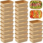 25 barquettes alimentaires kraft 500ml imperm�ables r�utilisables plats � emporter salade pique - nique ...