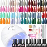 25pcs kit vernis semi permanent complet vernis gel uv semi permanent avec lampe uv noir blanc rouge vert ...