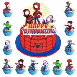25pcs superhero araignes anime cartoon dcoration de gteau anniversaire animation cupcake toppers ...