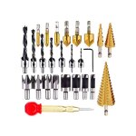 26 pices ensemble de forets  fraiser inclure 8 forets de coupe - bouchon en bois 7 mche  trois pointes ...