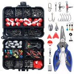 263?pcs kit d?accessoires de pche avec bote de rangement et pince multifonction ? hameons plombs flotteurs ...