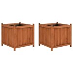 ?2685363)cache - pot scandinave - stylejardini�res sur�lev�es 2 pcs 50x50x50 cm bois de sapin