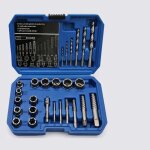 26pcs douille extracteurs de boulons antivol extracteur decrou endommag�s cr - mo mat�riau 8 - 19mm