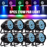 270w jeux de lumière - jajaluya 18 led lumière de scène - pour dj disco fête - pack de 8 270w jeux de lumière - jajaluya 18 led lumière de scène - pour dj disco fête - pack de 8
