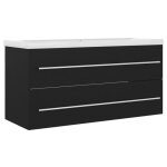 289402& armoire dvier - haut de gamme - meuble sous lavabo avec lavabo intgr noir - agglomr - bois ...