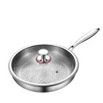 28cm po�le en titane martel�e pro avec couvercle - po�le � frire antiadh�sive r�sistante aux rayures
