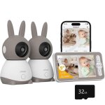 2k / 3mp 5 babyphone 2 cam�ra bebeptz 360� baby phone vid�o connect� smartphone visiophone avec alertes ...