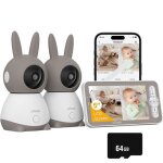 2k / 3mp 5 babyphone 2 cam�ra bebeptz 360� baby phone vid�o connect� smartphone visiophone avec alertes ...