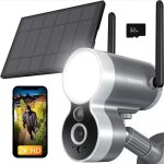 2k camra surveillance extrieure avec lumire 9000mah batterie solaire sans filvision nocturne pir audio ...