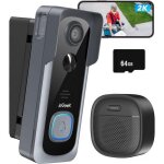 2k sonnette sans fil avec camera avec support dangle de sonnette r�glable sonnette vid�o d�tection pir ...