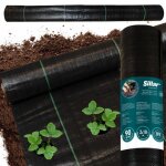 Toile de paillage 2m x10m 90g / m2 - sillar - bache noire agricole - perm�able � l?eau - uv