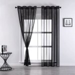 2pcs 140 * 260cm rideau voilage - double panneaux rideau en voile tulle avec oeillets draperies souple ... 2pcs 140 * 260cm rideau voilage - double panneaux rideau en voile tulle avec oeillets draperies souple ...