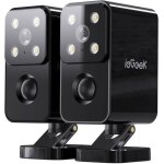 2pcs 2k camera surveillance exterieur sans fil batterie vision nocturne audio bidirectionnel d�tection ...