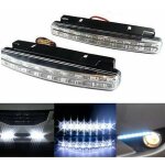 2pcs 8 - led feux diurnes voiture drl ampoule antibrouillard super lumineux �tanche dc 12v