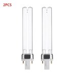 2pcs 9w g23 ampoules uv purificateur germicide ultraviolette deremplacement base aquarium strilisateur ...