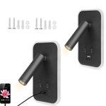 2pcs applique murale chambre led avec port de charge usb 3w + 9w 3000k fixation murale spot rotatif lumières ... 2pcs applique murale chambre led avec port de charge usb 3w + 9w 3000k fixation murale spot rotatif lumières ...