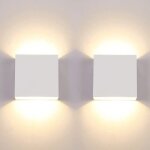Applique murale led - aimoonsa - carr�e 10x5x97cm - 7w - 3000k (blanc chaud) - aluminium blanc