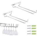 2pcs armoire � pied porte - verre � vin supports de verre � vin muraux pour cuisine bar restaurant (argent) ...