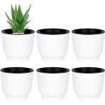 2pcs bac � fleurs auto - irrigation plastique rond - blanc pot avec r�serve deau pot avec syst�me darrosage ...