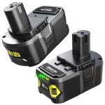 2pcs batterie li - ion 18v 6ah compatible avec ryobi perceuse sans fil p108 scie ryobi