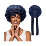 2pcs bonnet satin cheveux nuit bonnet en soie pour femmes cheveux naturels taille de tte ajustable bonnet ...