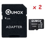 2pcs carte mmoire micro sd 128 go microsdxc + adaptateur classe 10 vitesse 30 / 80mb / s 100% rel 128go ...