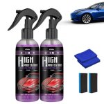 2pcs ceramique voiture polish spraytraitement ceramique high protection 3 en 1 voiture spray nettoyant ...