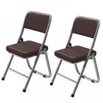 2pcs chaises de confrence - mipan - chaise pliante rembourre en cuir - pour chambre salon salle  manger ...