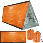2pcs couverture de survie reutilisable sac de couchage pour le camping en plein air et la impermable ...