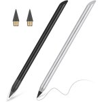 2pcs crayon sans encre portable mtal crayon infini ternel rutilisable avec 2 pointes de rechange (noir ...