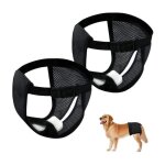 2pcs culotte chiennes chaleurs l protection couche chien femelle lavable couche pour femelle r�glable ...