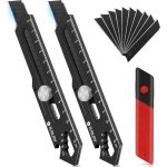 2pc cutter professionnel rétractable en acier inox avec 10 lame cutter(18mm)cutter de précision avec ... 2pc cutter professionnel rétractable en acier inox avec 10 lame cutter(18mm)cutter de précision avec ...