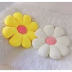 2pcs daisy fleur coussin coussins coussin de d�coration pour la maison(blanc + jaune)