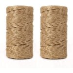 2pcs ficelles de jute 2 mm - annefly corde de chanvre pour bricolage emballage cadeau - naturel - 100 ...
