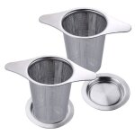 2pcs filtre th trou fin acier inoxydable infuseur th passoire th avec deux languettes et couvercle pour ... 2pcs filtre th trou fin acier inoxydable infuseur th passoire th avec deux languettes et couvercle pour ...