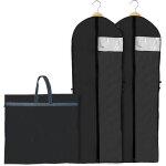 2pcs housses de vtements pliable 180 * 60cm housse de protection respirante anti poussire (noir)